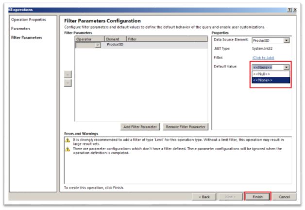 filter parameter configuration